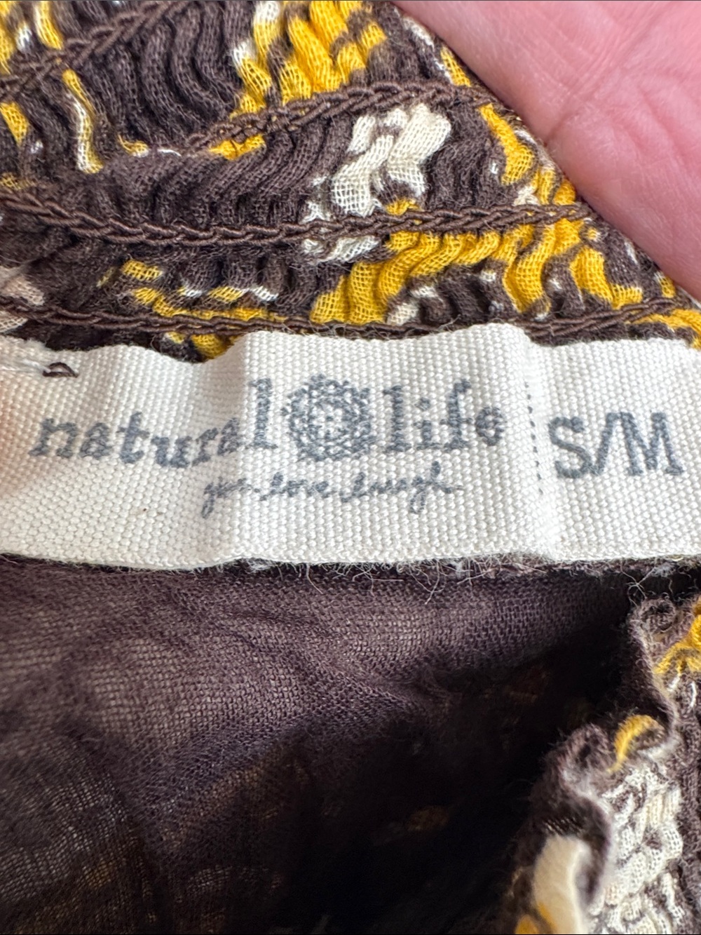Natural life broomstick crinkle floral 100% cotton skirt in a bag cotton S/M - Picture 3 of 6